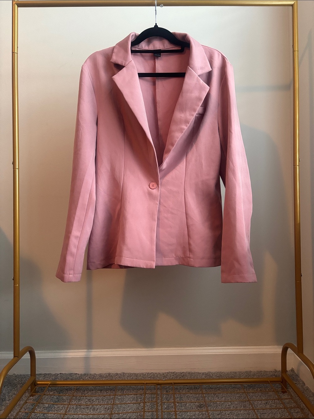 SHEIN Dusty Pink Single-Button Blazer